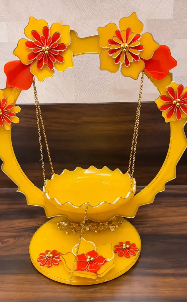 Floral Resin Krishna Swing